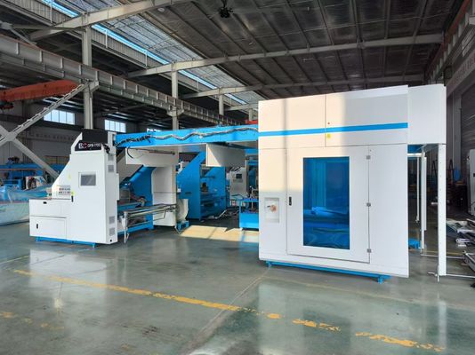 Machine de laminage à flûte à grande vitesse à planche ondulée courbée avec alimentation superposée et contrôle servo