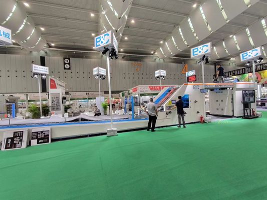 Machine de lamination électrique 5 plis feuille à feuille pour carton de 300 g/m² à 10 mm et cannelure B et E