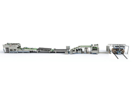 Machine de laminage ondulée à face unique en ligne à grande vitesse avec alimentation en rouleaux et précision de laminage pour la production d'emballages